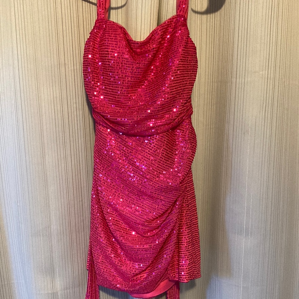 Sparkly pink shirt dress